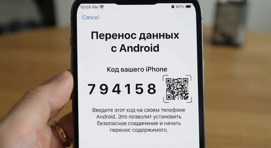 Приложение Move to iOS: код для переноса контактов с Android на iPhone